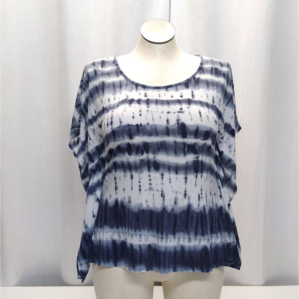 Cato Tie-Dye Tunic Flowing Butterfly Sleeves Top Soft Comfortable Women's Medium